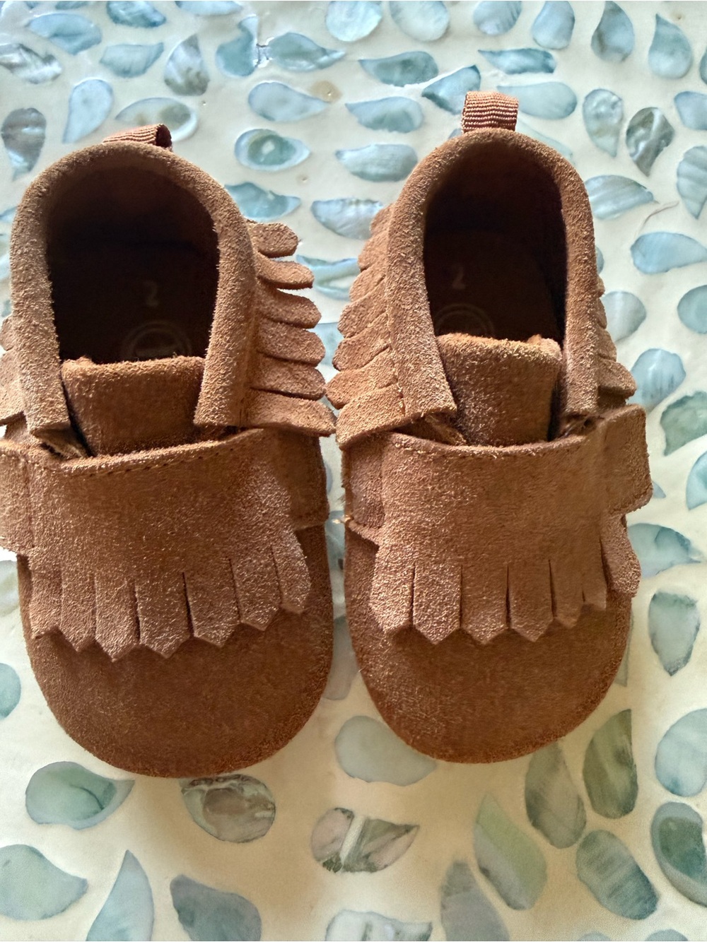 wonder nation Brown Suede Fringe Moccasins
